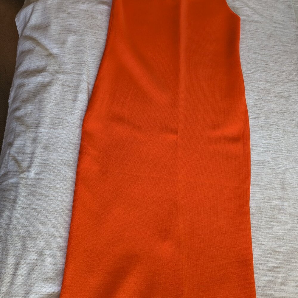 House of Harlow Womens Scoop Neck Sleeveless Knit Shift Dress Large Orange NWT - Picture 5 of 8